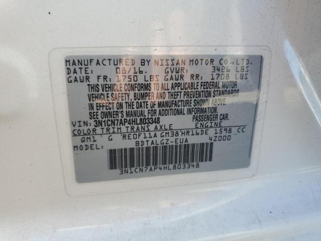 Photo 11 VIN: 3N1CN7AP4HL803348 - NISSAN VERSA 