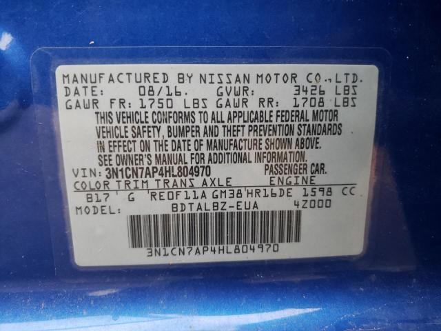 Photo 11 VIN: 3N1CN7AP4HL804970 - NISSAN VERSA S 