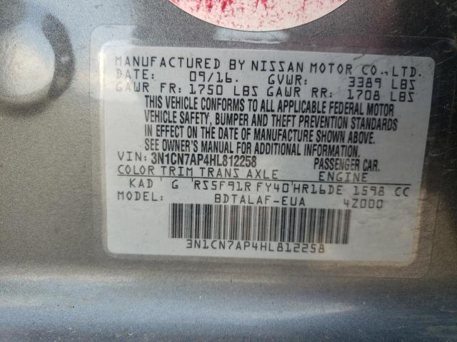 Photo 12 VIN: 3N1CN7AP4HL812258 - NISSAN VERSA S 