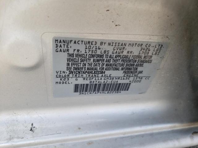 Photo 11 VIN: 3N1CN7AP4HL822384 - NISSAN VERSA 