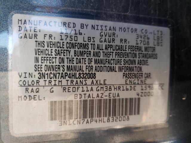 Photo 9 VIN: 3N1CN7AP4HL832008 - NISSAN VERSA S 