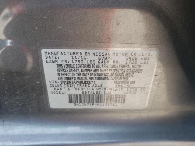 Photo 12 VIN: 3N1CN7AP4HL833711 - NISSAN VERSA S 