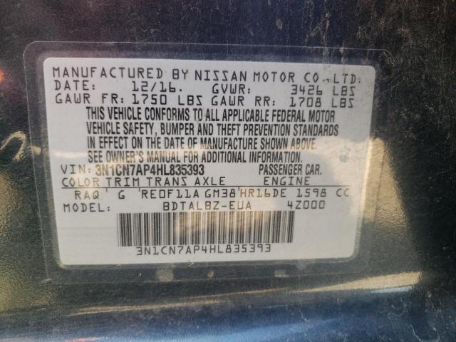 Photo 9 VIN: 3N1CN7AP4HL835393 - NISSAN VERSA S 