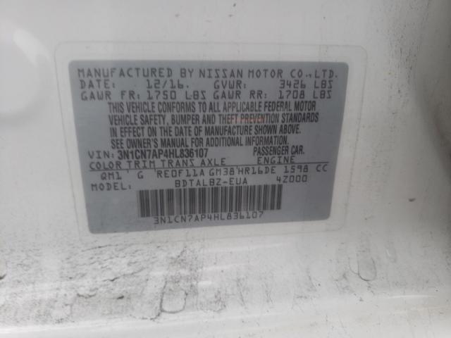 Photo 9 VIN: 3N1CN7AP4HL836107 - NISSAN VERSA S 