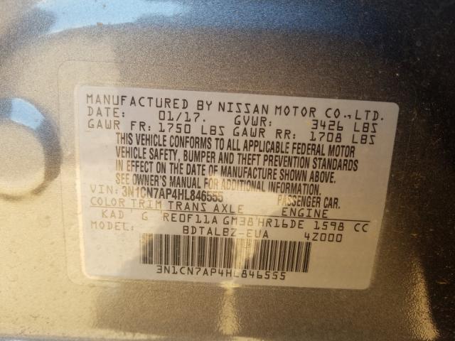 Photo 9 VIN: 3N1CN7AP4HL846555 - NISSAN VERSA S 