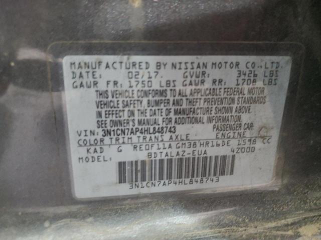 Photo 11 VIN: 3N1CN7AP4HL848743 - NISSAN VERSA S 