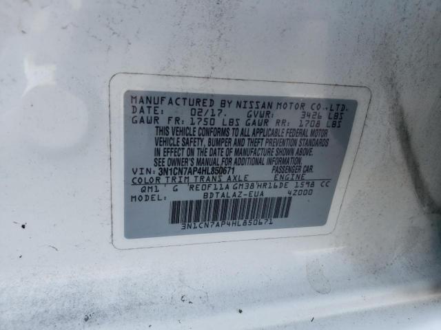 Photo 11 VIN: 3N1CN7AP4HL850671 - NISSAN VERSA S 