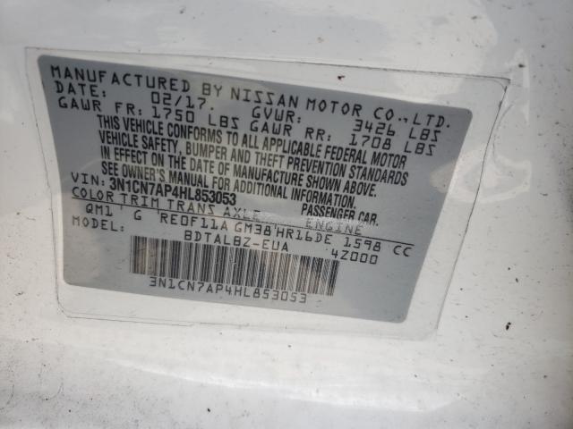 Photo 9 VIN: 3N1CN7AP4HL853053 - NISSAN VERSA S 