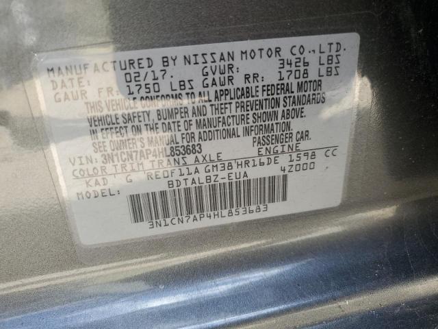 Photo 11 VIN: 3N1CN7AP4HL853683 - NISSAN VERSA 