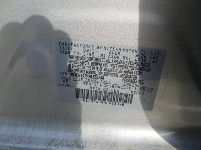 Photo 9 VIN: 3N1CN7AP4HL858348 - NISSAN VERSA S 