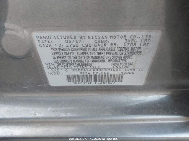 Photo 8 VIN: 3N1CN7AP4HL889857 - NISSAN VERSA 