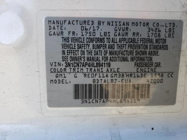 Photo 11 VIN: 3N1CN7AP4HL894119 - NISSAN VERSA 