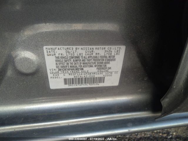 Photo 8 VIN: 3N1CN7AP4HL902106 - NISSAN VERSA SEDAN 