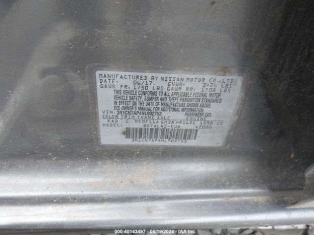 Photo 8 VIN: 3N1CN7AP4HL902753 - NISSAN VERSA 