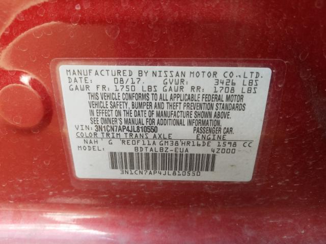 Photo 9 VIN: 3N1CN7AP4JL810550 - NISSAN VERSA S 