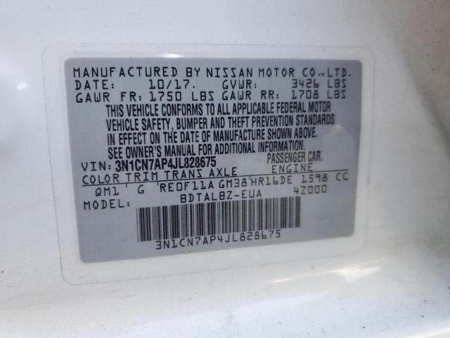 Photo 11 VIN: 3N1CN7AP4JL828675 - NISSAN VERSA S 