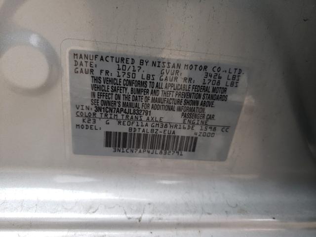 Photo 9 VIN: 3N1CN7AP4JL832791 - NISSAN VERSA S 