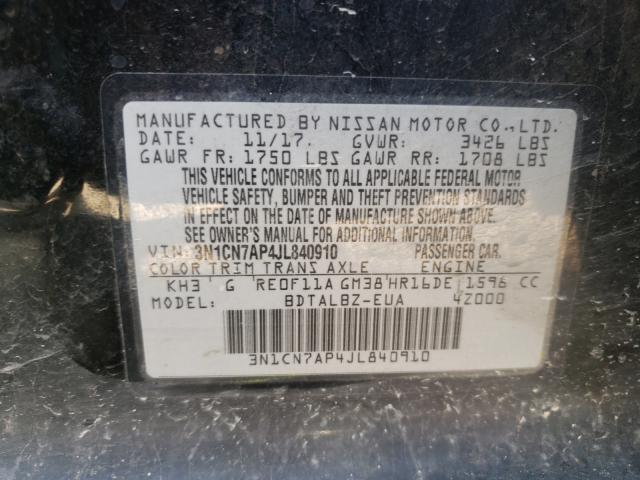 Photo 9 VIN: 3N1CN7AP4JL840910 - NISSAN VERSA S 