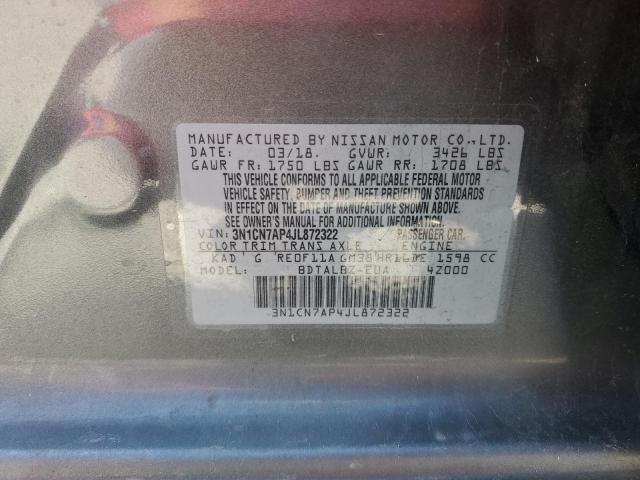 Photo 11 VIN: 3N1CN7AP4JL872322 - NISSAN VERSA S 