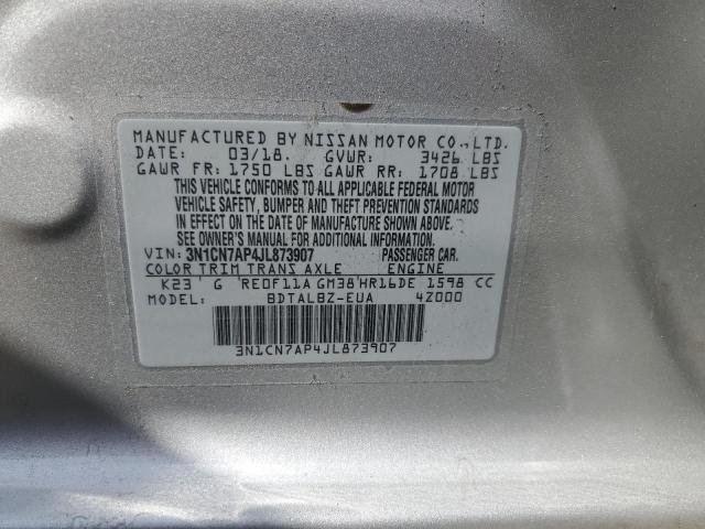 Photo 11 VIN: 3N1CN7AP4JL873907 - NISSAN VERSA S 