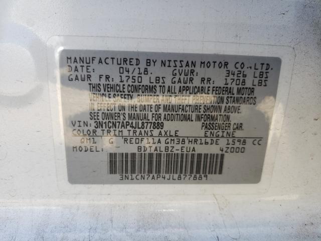 Photo 9 VIN: 3N1CN7AP4JL877889 - NISSAN VERSA S 