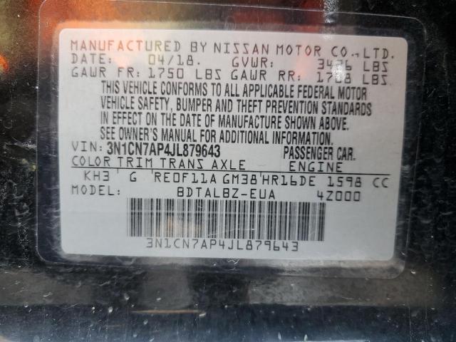 Photo 11 VIN: 3N1CN7AP4JL879643 - NISSAN VERSA S 