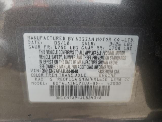 Photo 9 VIN: 3N1CN7AP4JL884048 - NISSAN VERSA S 