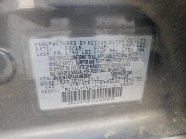 Photo 9 VIN: 3N1CN7AP4KL804832 - NISSAN VERSA S 