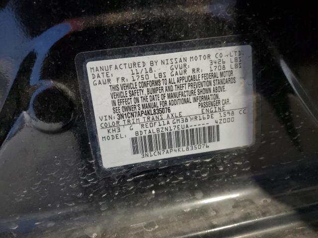 Photo 11 VIN: 3N1CN7AP4KL835076 - NISSAN VERSA S 