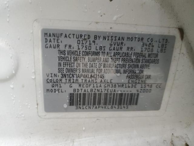 Photo 11 VIN: 3N1CN7AP4KL843145 - NISSAN VERSA S 