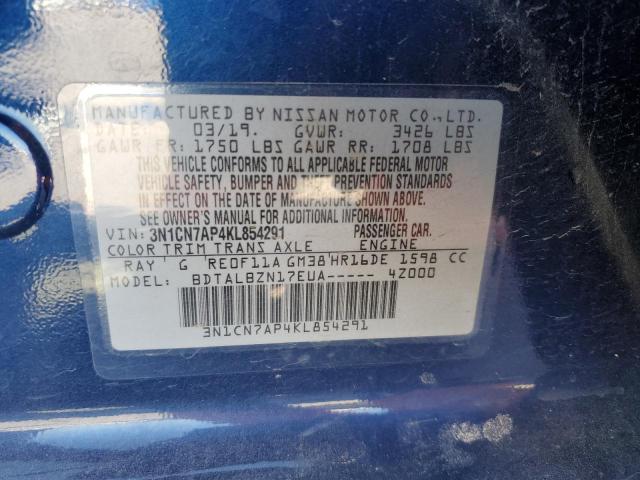 Photo 11 VIN: 3N1CN7AP4KL854291 - NISSAN VERSA 