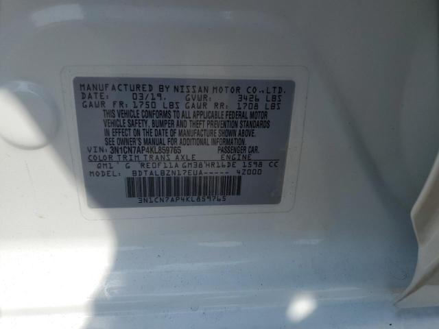 Photo 12 VIN: 3N1CN7AP4KL859765 - NISSAN VERSA S 