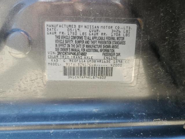 Photo 11 VIN: 3N1CN7AP4KL874802 - NISSAN VERSA 