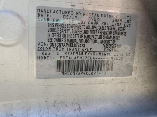 Photo 12 VIN: 3N1CN7AP4KL877473 - NISSAN VERSA 