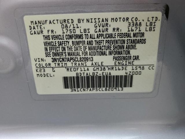 Photo 11 VIN: 3N1CN7AP5CL820913 - NISSAN VERSA S 