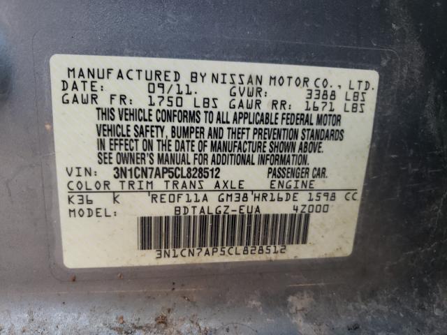 Photo 9 VIN: 3N1CN7AP5CL828512 - NISSAN VERSA S 