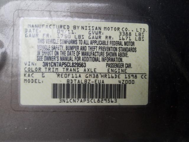 Photo 9 VIN: 3N1CN7AP5CL829563 - NISSAN VERSA S 