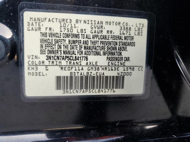 Photo 12 VIN: 3N1CN7AP5CL841776 - NISSAN VERSA S 