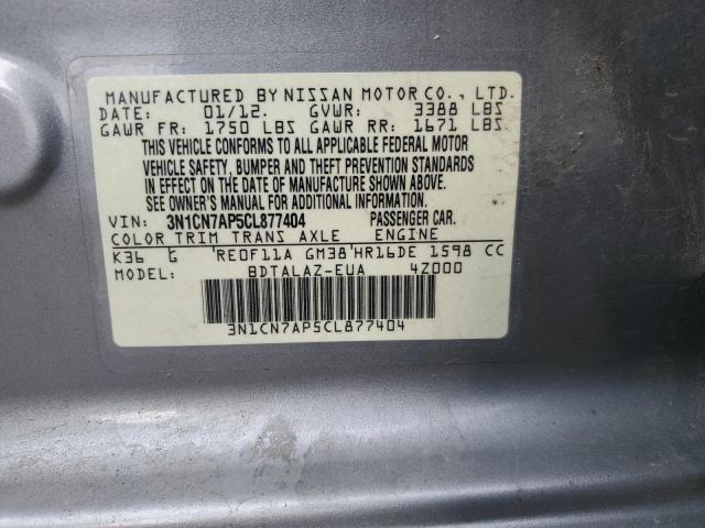 Photo 11 VIN: 3N1CN7AP5CL877404 - NISSAN VERSA S 