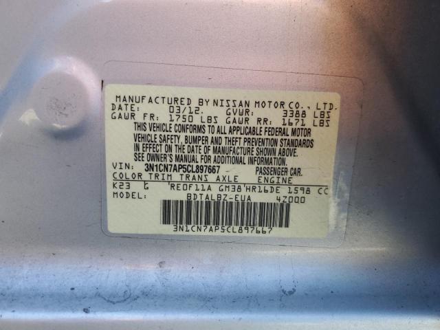 Photo 11 VIN: 3N1CN7AP5CL897667 - NISSAN VERSA 