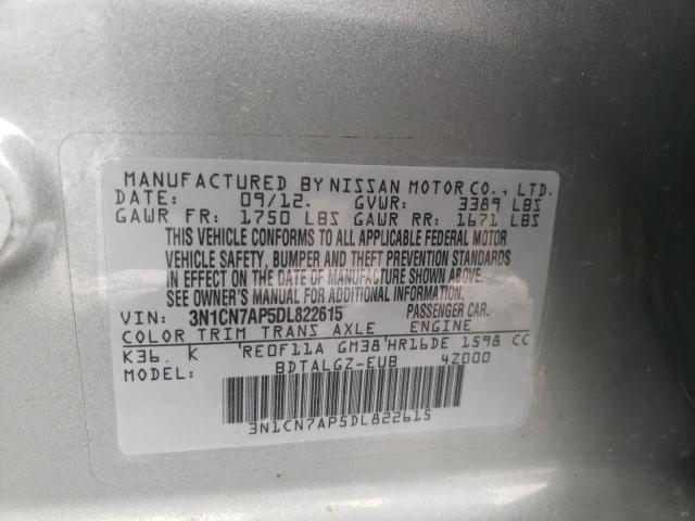 Photo 11 VIN: 3N1CN7AP5DL822615 - NISSAN VERSA S 