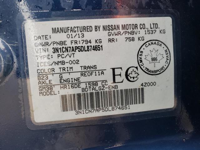 Photo 9 VIN: 3N1CN7AP5DL874651 - NISSAN VERSA S 