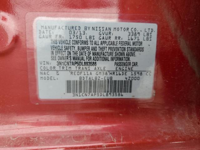 Photo 12 VIN: 3N1CN7AP5DL893586 - NISSAN VERSA 