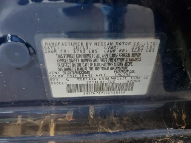 Photo 11 VIN: 3N1CN7AP5EK438518 - NISSAN VERSA S 