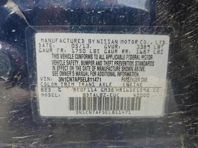 Photo 11 VIN: 3N1CN7AP5EL811471 - NISSAN VERSA 