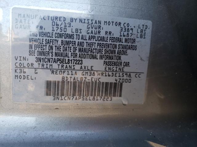 Photo 9 VIN: 3N1CN7AP5EL817223 - NISSAN VERSA S 