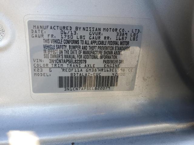 Photo 11 VIN: 3N1CN7AP5EL822079 - NISSAN VERSA S 