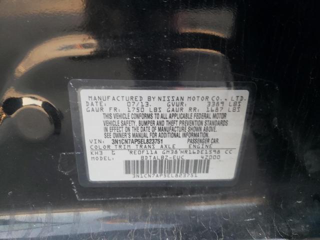 Photo 9 VIN: 3N1CN7AP5EL823751 - NISSAN VERSA S 