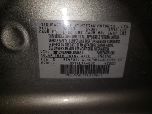 Photo 9 VIN: 3N1CN7AP5EL830621 - NISSAN VERSA S 