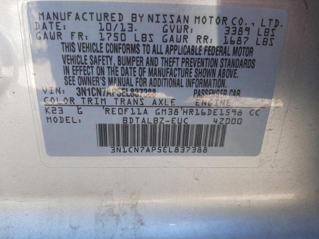 Photo 9 VIN: 3N1CN7AP5EL837388 - NISSAN VERSA S 